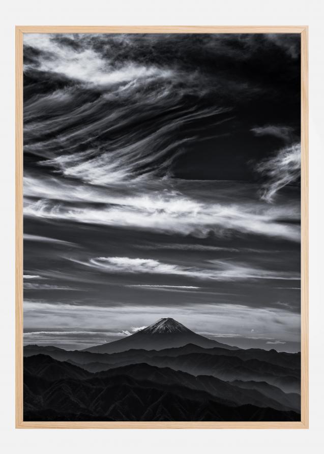 Expressive clouds Fuji Póster