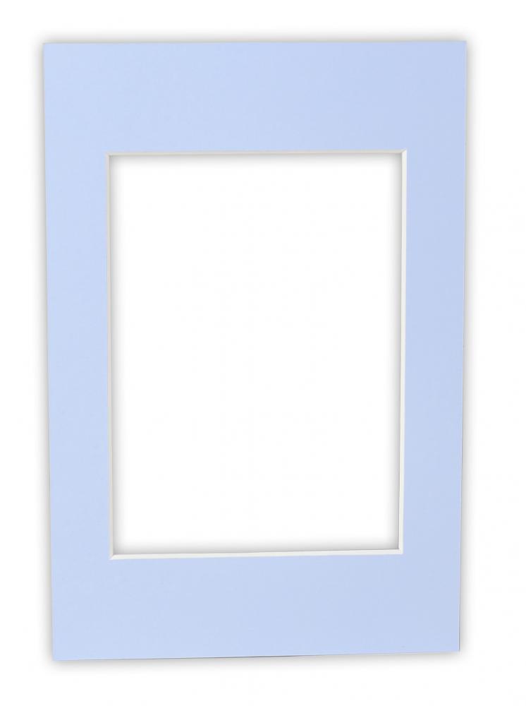 A medida Azul claro Paspart (Blanco borde interior)