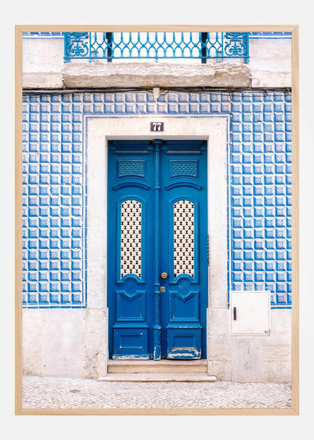 Blue Lisbon Door Póster