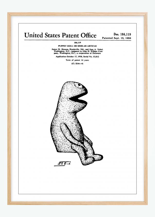 Dibujo de patente - Los Muppets - La rana Gustavo I Póster