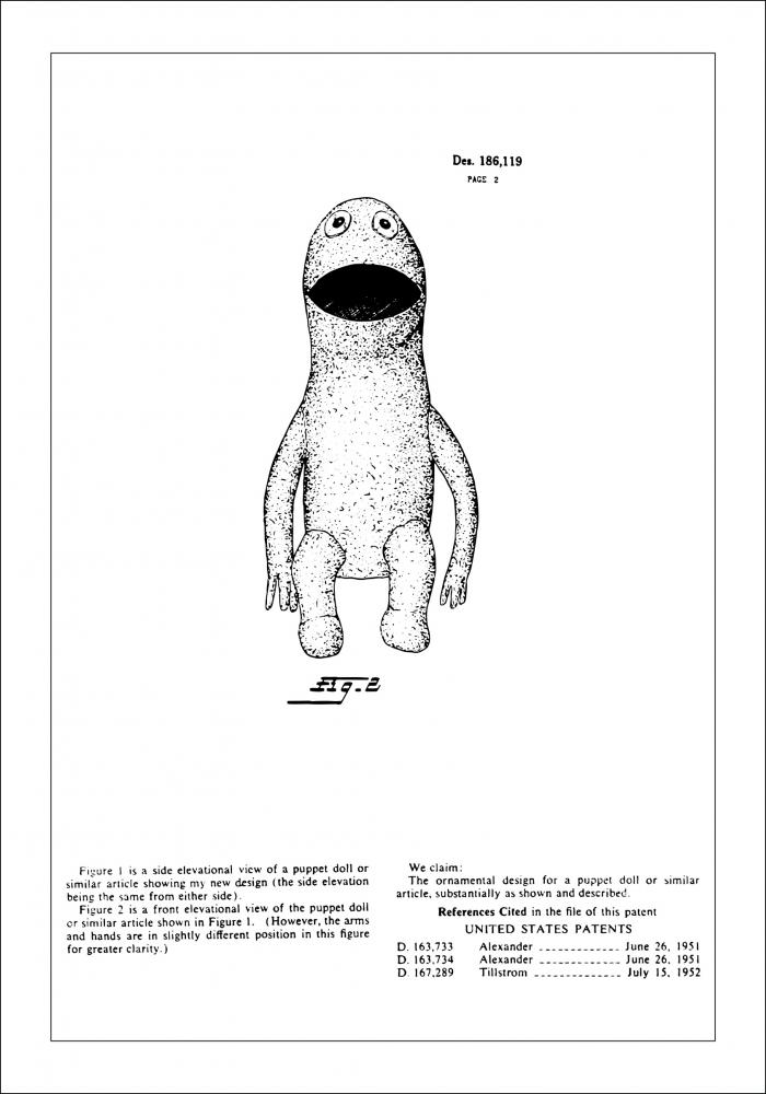 Dibujo de patente - Los Muppets - La rana Gustavo II Pster