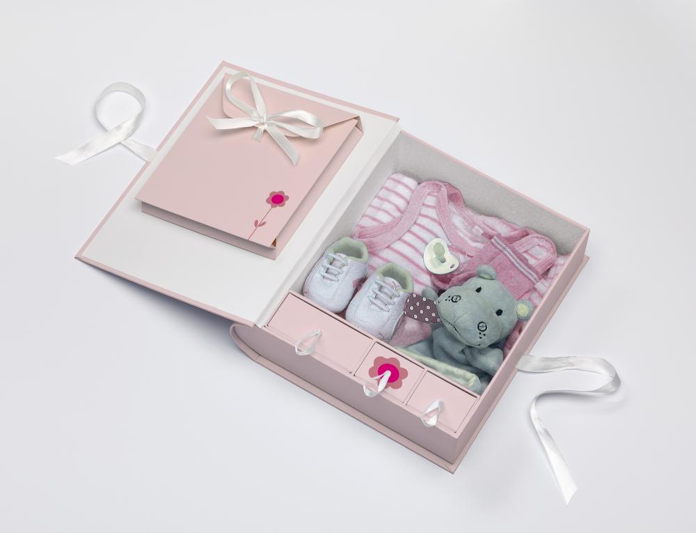 Baby Animal Caja de regalo Rosa 27x24 cm