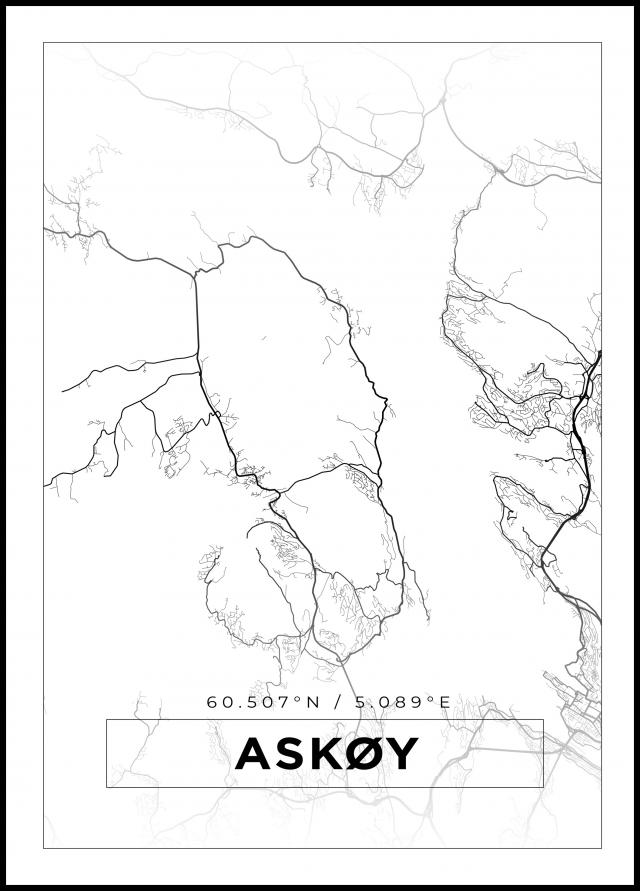 Mapa - Askøy - Cartel blanco
