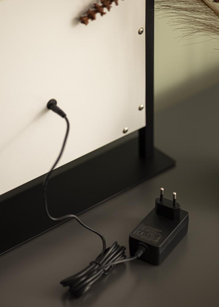 KAILA Espejo tocador stand LED Negro 30x41 cm