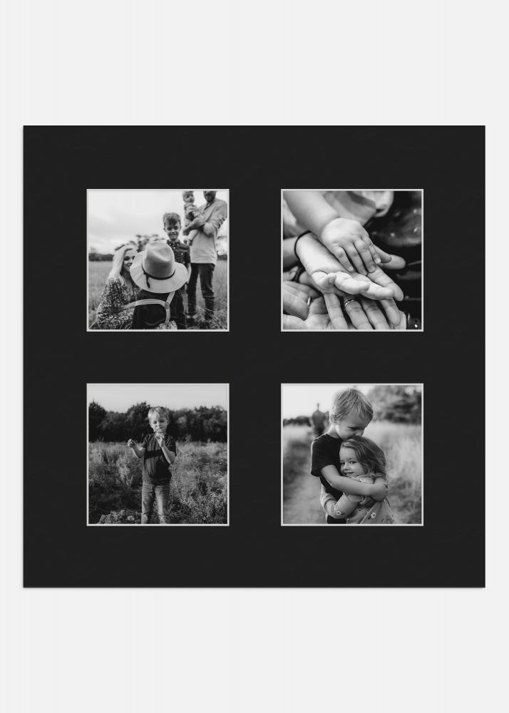 Paspart Negro 10x10 cm - Collage 4 Fotos (3x3 cm)