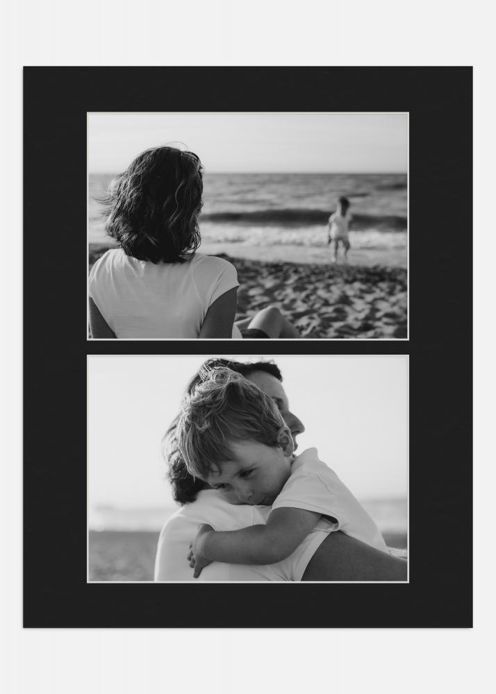 Paspart Negro 24x30 cm - Collage 2 Fotos (12x17 cm)