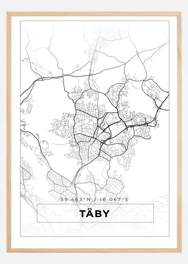 Mapa - Täby - Cartel blanco