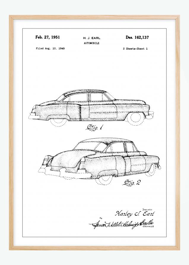 Dibujo de patente - Cadillac I Póster