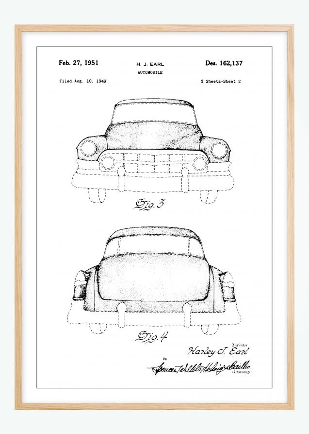 Dibujo de patente - Cadillac II Póster