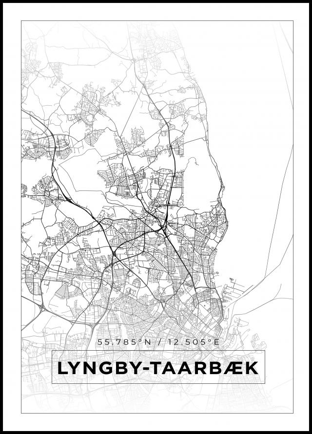 Mapa - Lyngby-Taarbæk - Cartel blanco