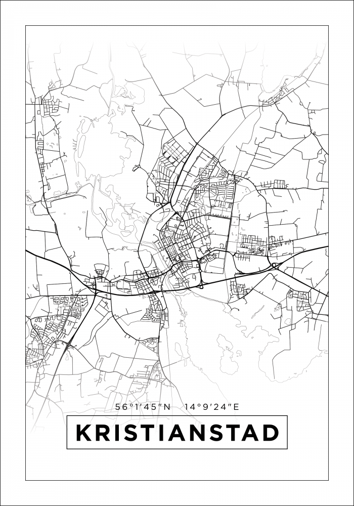 Mapa - Kristianstad - Cartel Blanco