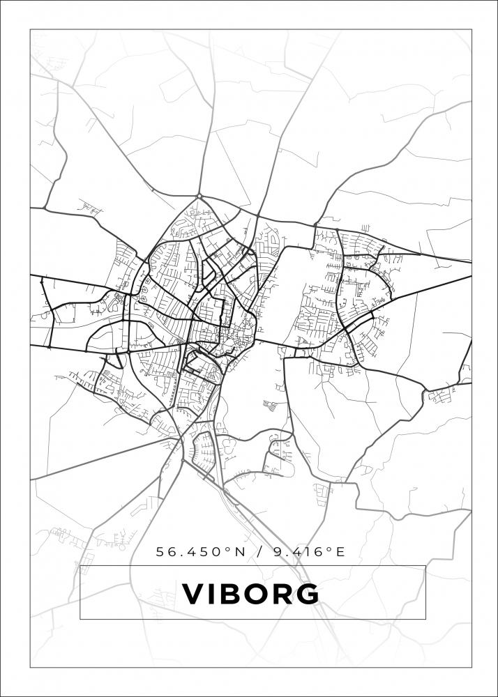 Mapa - Viborg - Cartel blanco