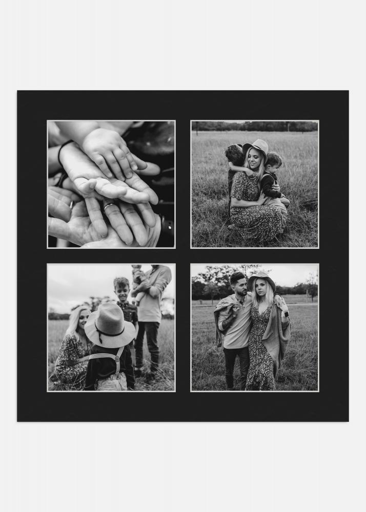 Paspart Negro 50x50 cm - Collage 4 Fotos (19x19 cm)