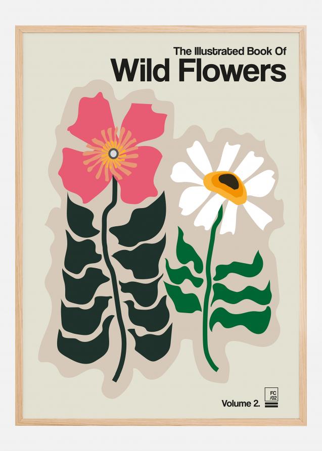 The Illustrated Book Of Wild Flowers Vol.2 Grey Póster