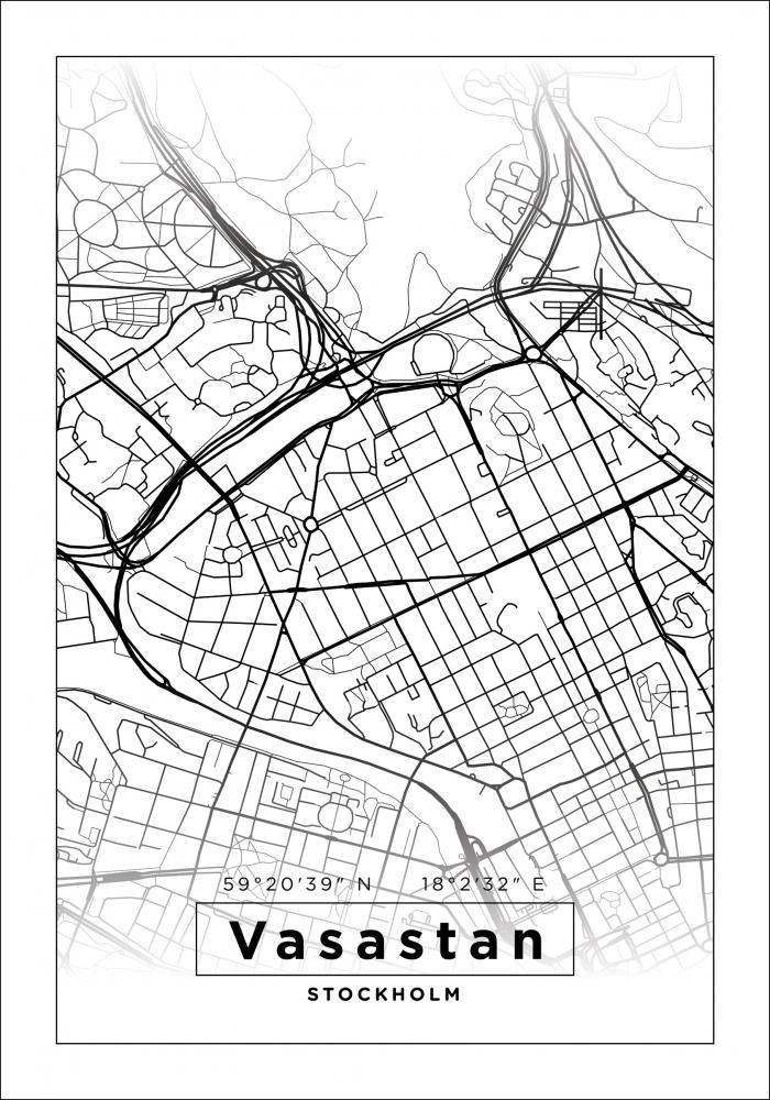 Mapa - Vasastan - Cartel blanco