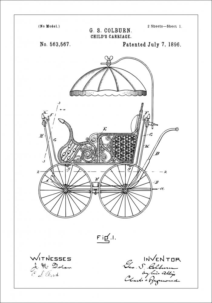 Dibujo de patente - Carrito de beb I Pster
