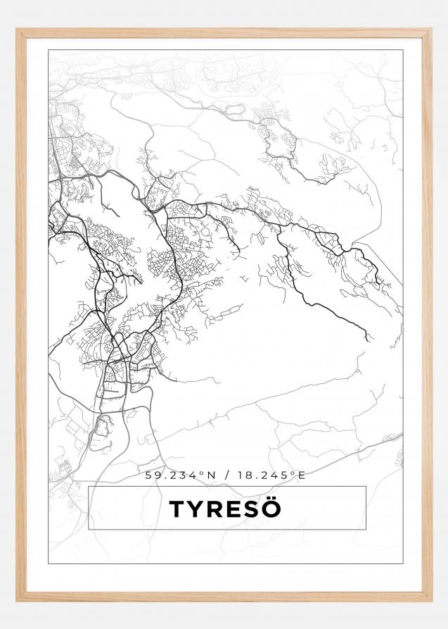 Mapa - Tyresö - Cartel blanco