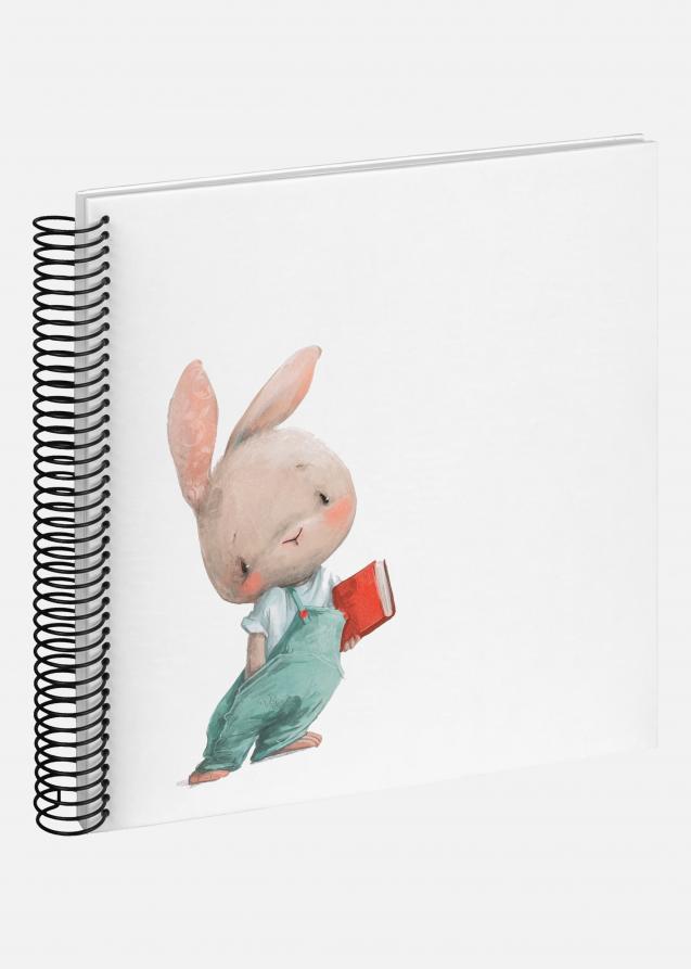 Bunny Nosey Álbum de espiral Blanco - 24x24 cm (40 Páginas blancas / 20 hojas)