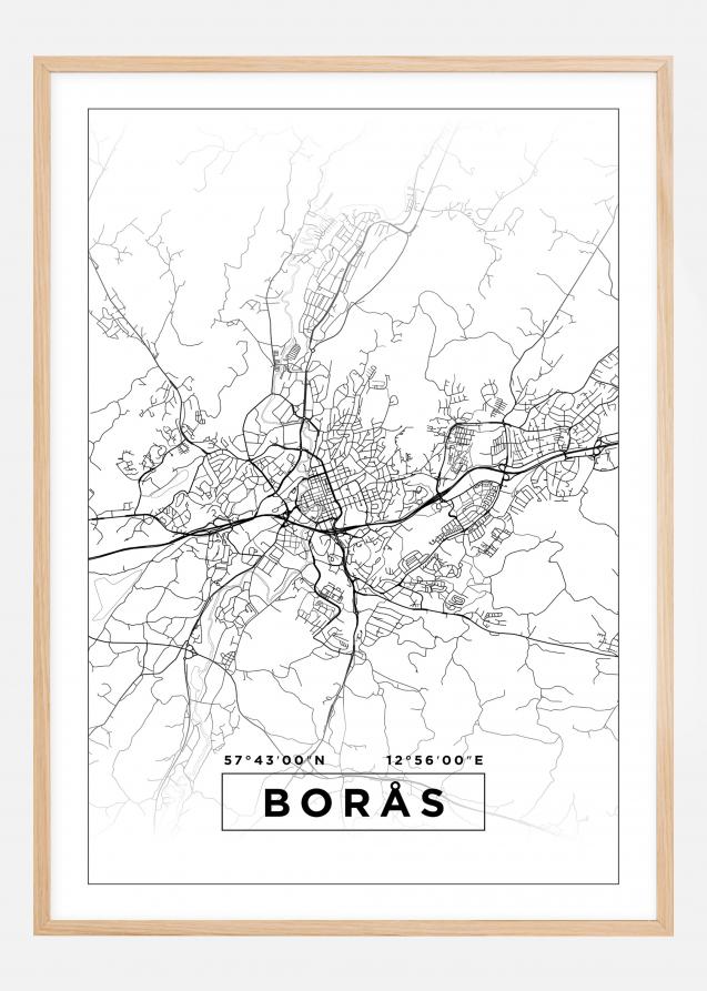 Mapa - Borås - Cartel Blanco