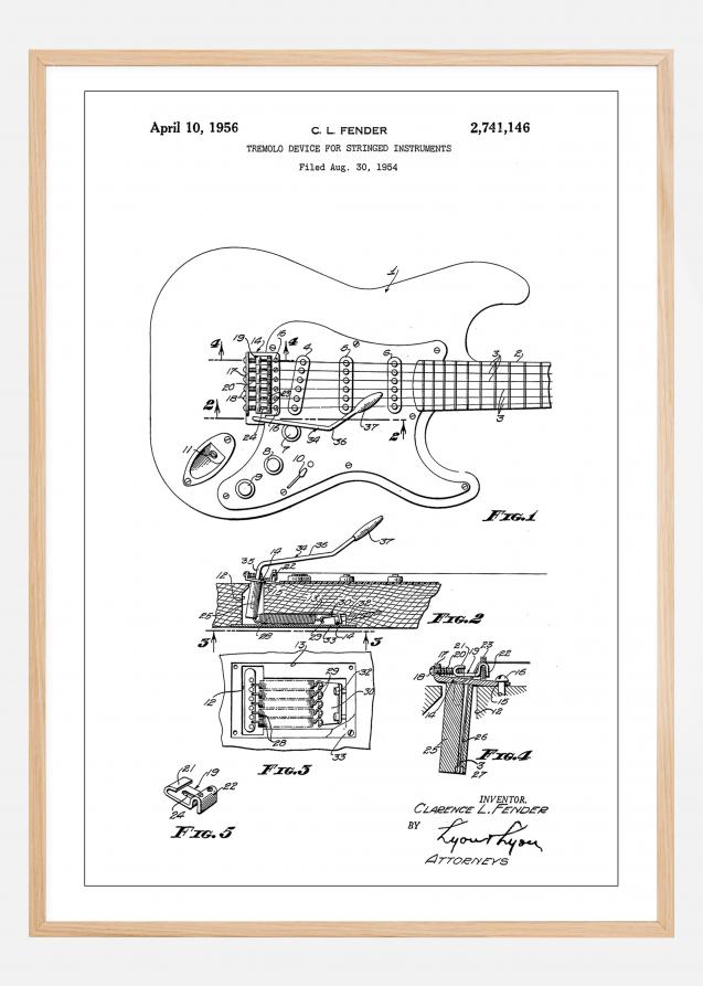 Patent Print - Tremolo Device - White Póster
