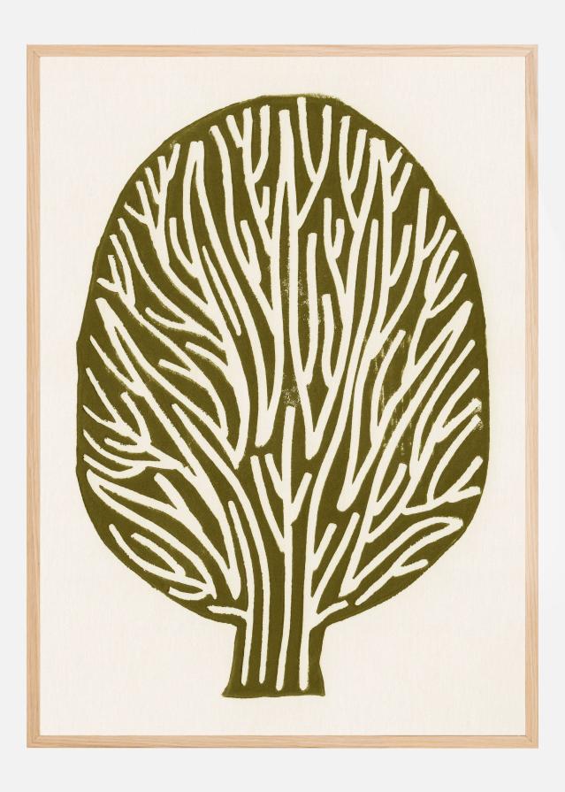 Linocut Tree Póster