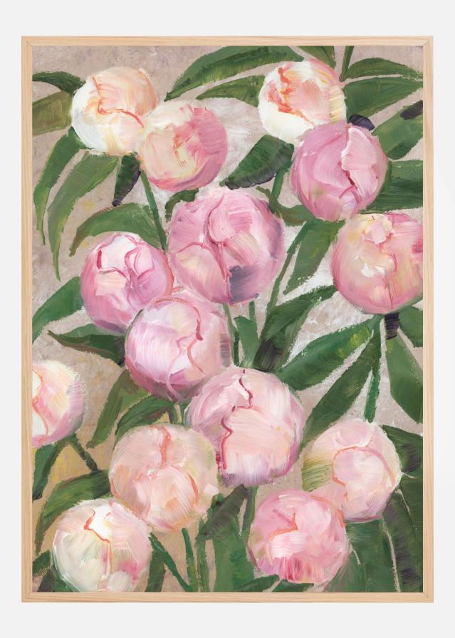 Valenty painterly peonies Póster