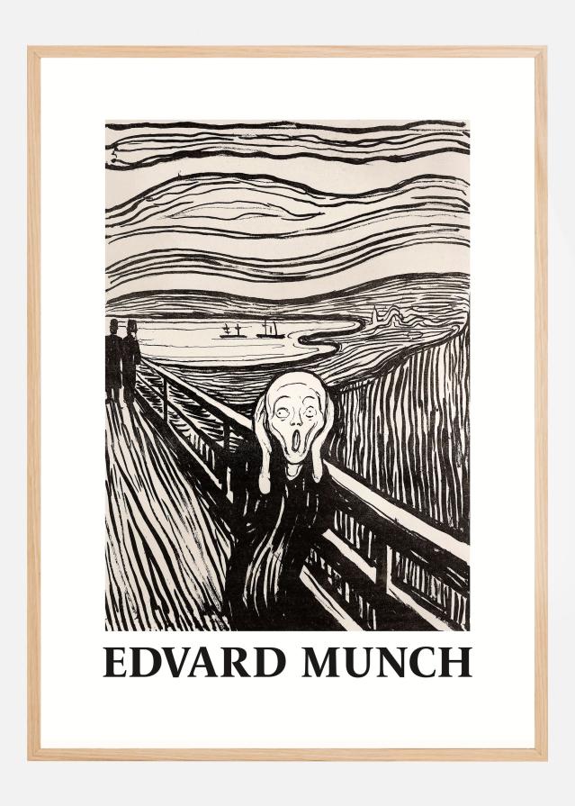 Skriet- The Scream - Monochrome Version Póster