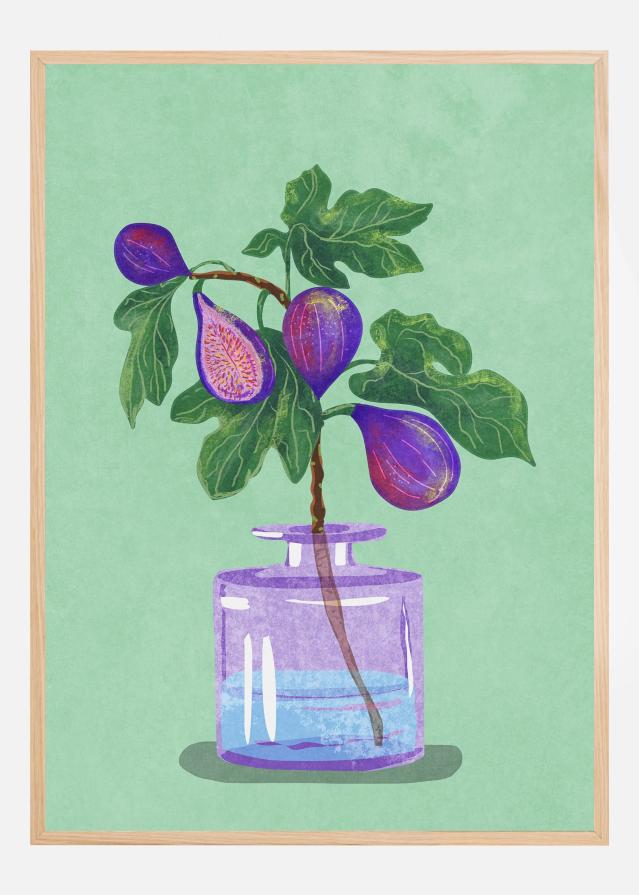 Figs Branch In Vase Póster