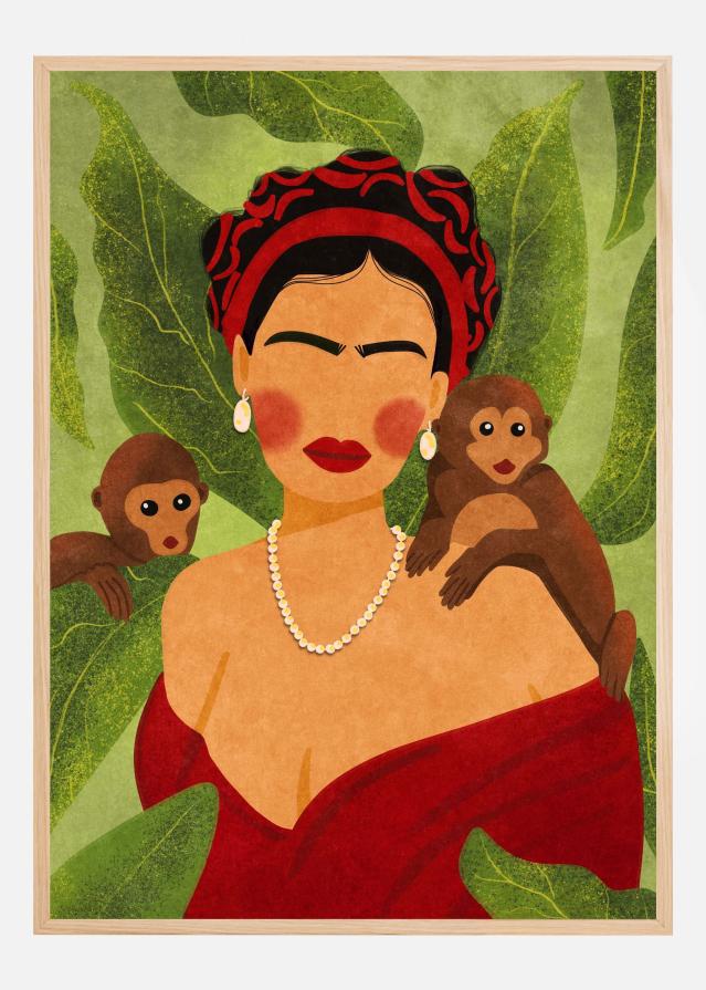 Frida and Monkeys Póster