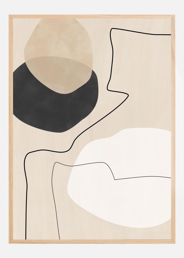 Organic Shapes a Lines Painting Póster