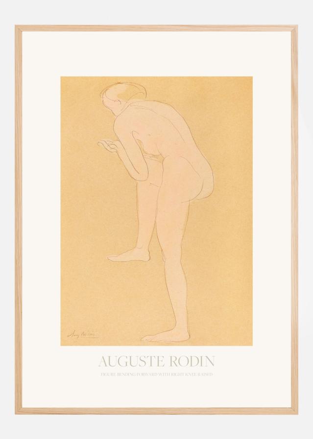 Figure Bending Forward With Right Knee Raised Póster