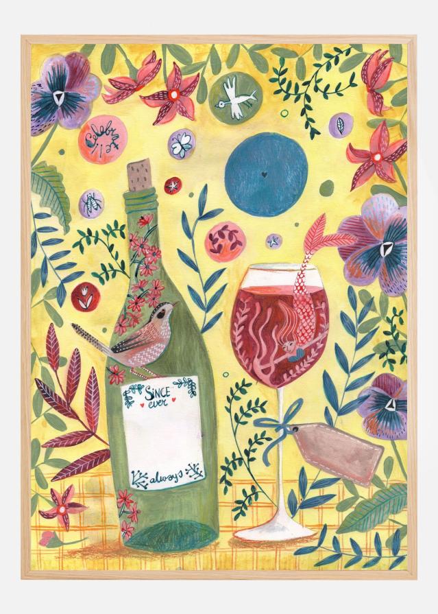 Mermaid Wine Póster