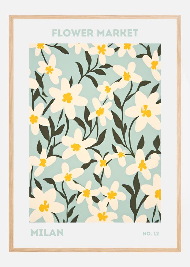 Flower Market Milan Póster