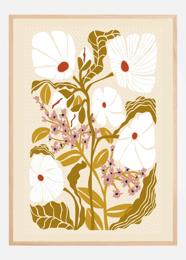 Klimt Flowers Earthy Colors Póster