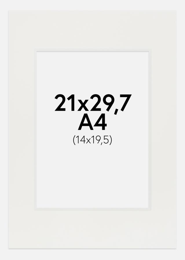 Paspartú Blanco 3 mm (Borde interior blanco) A4 21x29,7 cm (14x19,5)