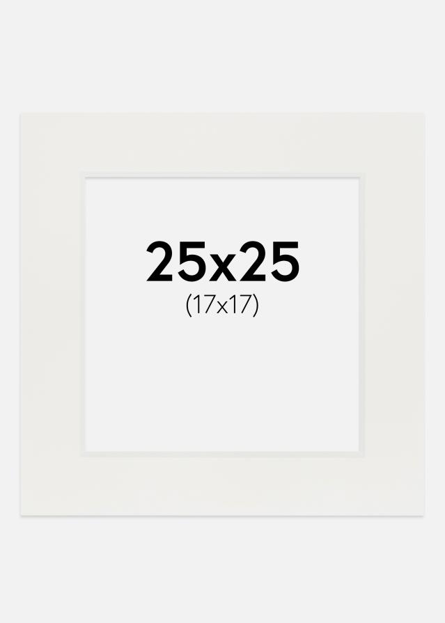 Paspartú Blanco 3 mm (Borde interior blanco) 25x25 cm (17x17)