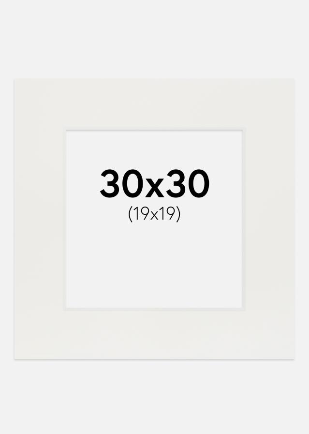 Paspartú Blanco 3 mm (Borde interior blanco) 30x30 cm (19x19)