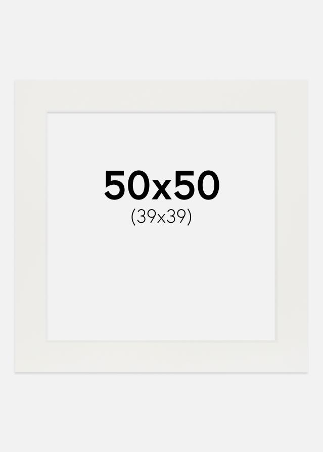 Paspartú Blanco 3 mm (Borde interior blanco) 50x50 cm (39x39)