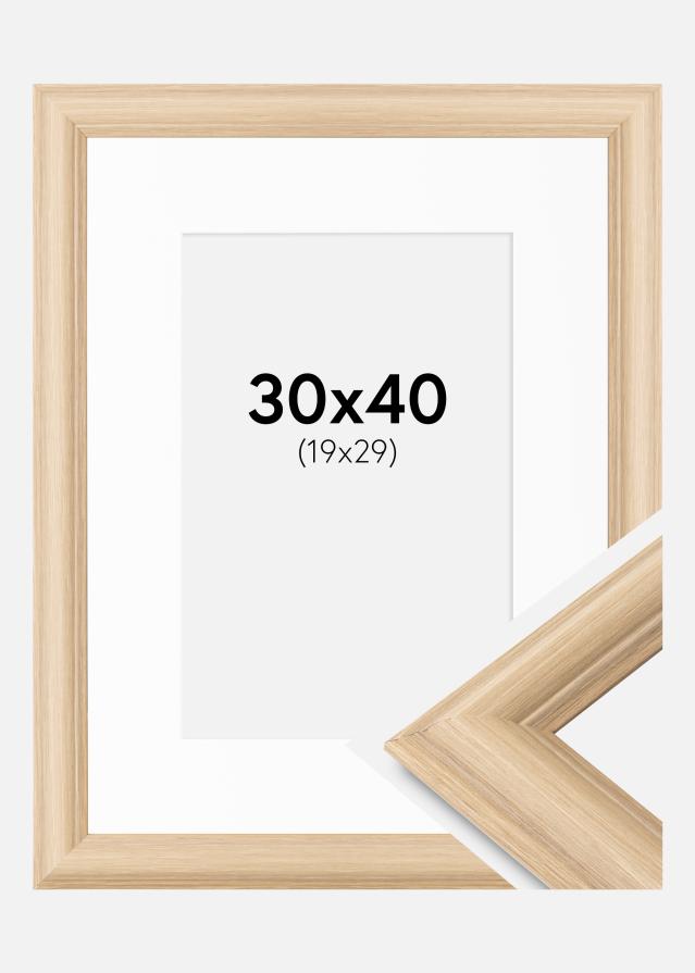 Marco Västkusten Roble 30x40 cm - Paspartú Blanco 20x30 cm