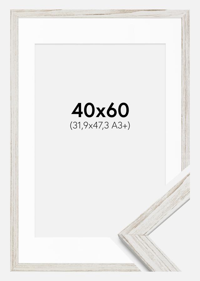 Marco Stilren Vintage Blanco 40x60 cm - Paspartús Blanco 32,9x48,3 cm