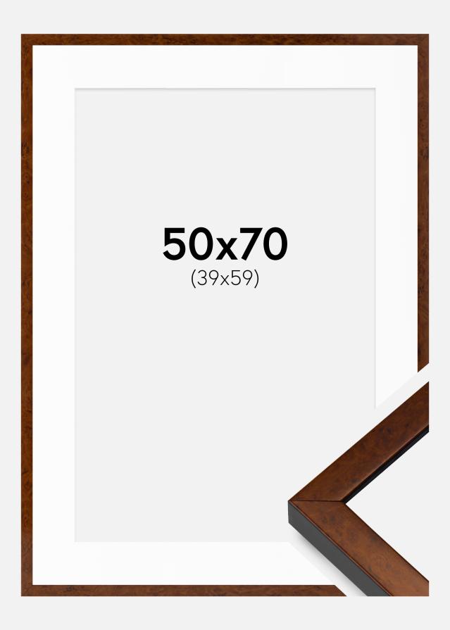 Marco Ares nuez 50x70 cm - Paspartús Blanco 40x60 cm