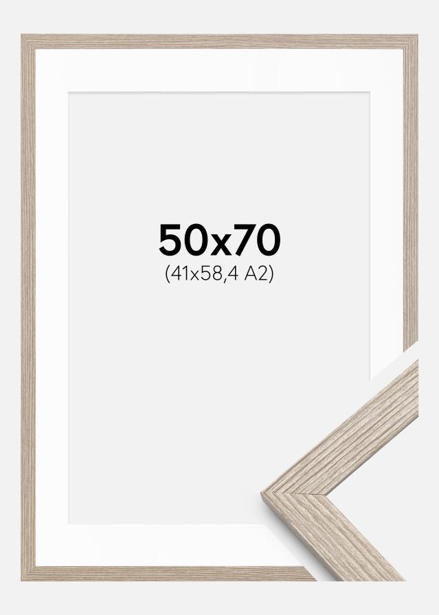 Marco Stilren Greige Roble 50x70 cm - Paspartús Blanco 42x59,4 cm