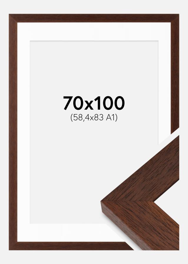 Marco Juno Teak 70x100 cm - Paspartús Blanco 59,4x84 cm