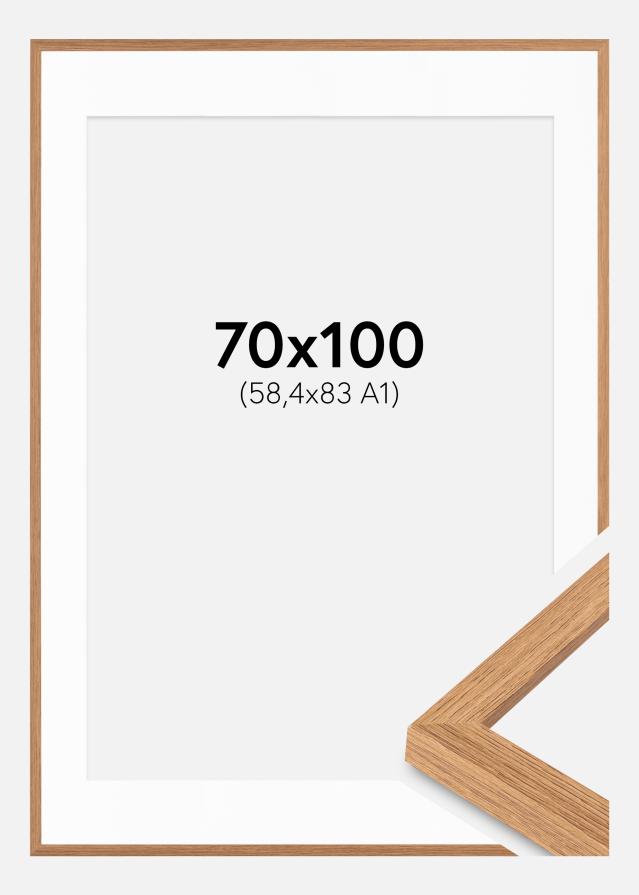 Marco Modern Teak 70x100 cm - Paspartús Blanco 59,4x84 cm
