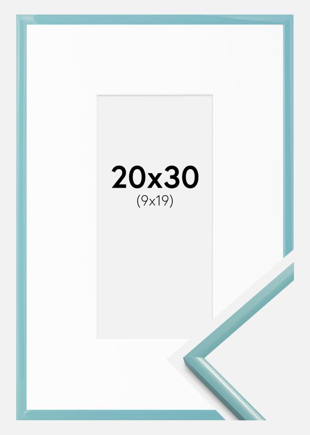 Marco New Lifestyle Turquesa 20x30 cm - Paspartús Blanco 10x20 cm