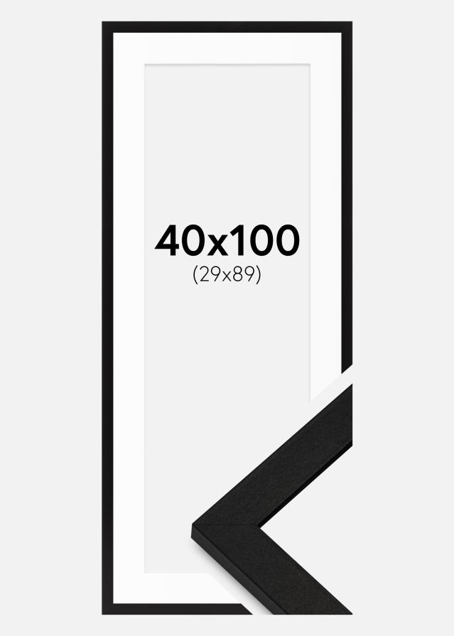 Marco BGA Classic Negro 40x100 cm - Paspartús Blanco 30x90 cm