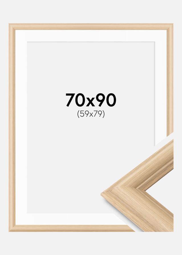 Marco Västkusten Roble 70x90 cm - Paspartú Blanco 60x80 cm