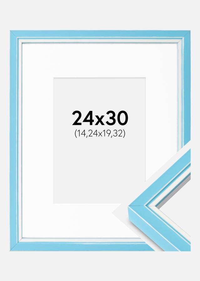 Marco Diana Azul Claro 24x30 cm - Paspartús Blanco 6x8 inches