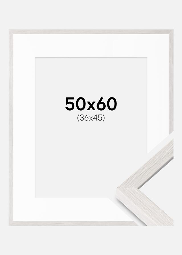 Marco Ares Blanco Roble 50x60 cm - Paspartús Blanco 37x46 cm