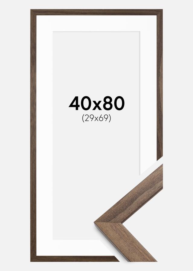 Marco Stilren Castaño 40x80 cm - Paspartú Blanco 30x70 cm